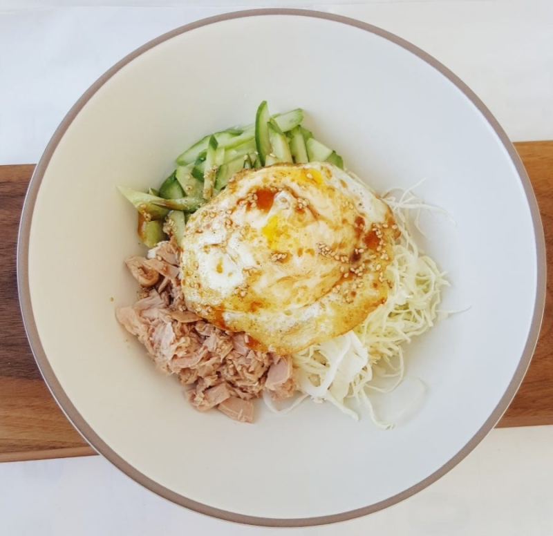 다이어트 간단 두부비빔밥& 오이채참치비빔밥 레시피 만드는법