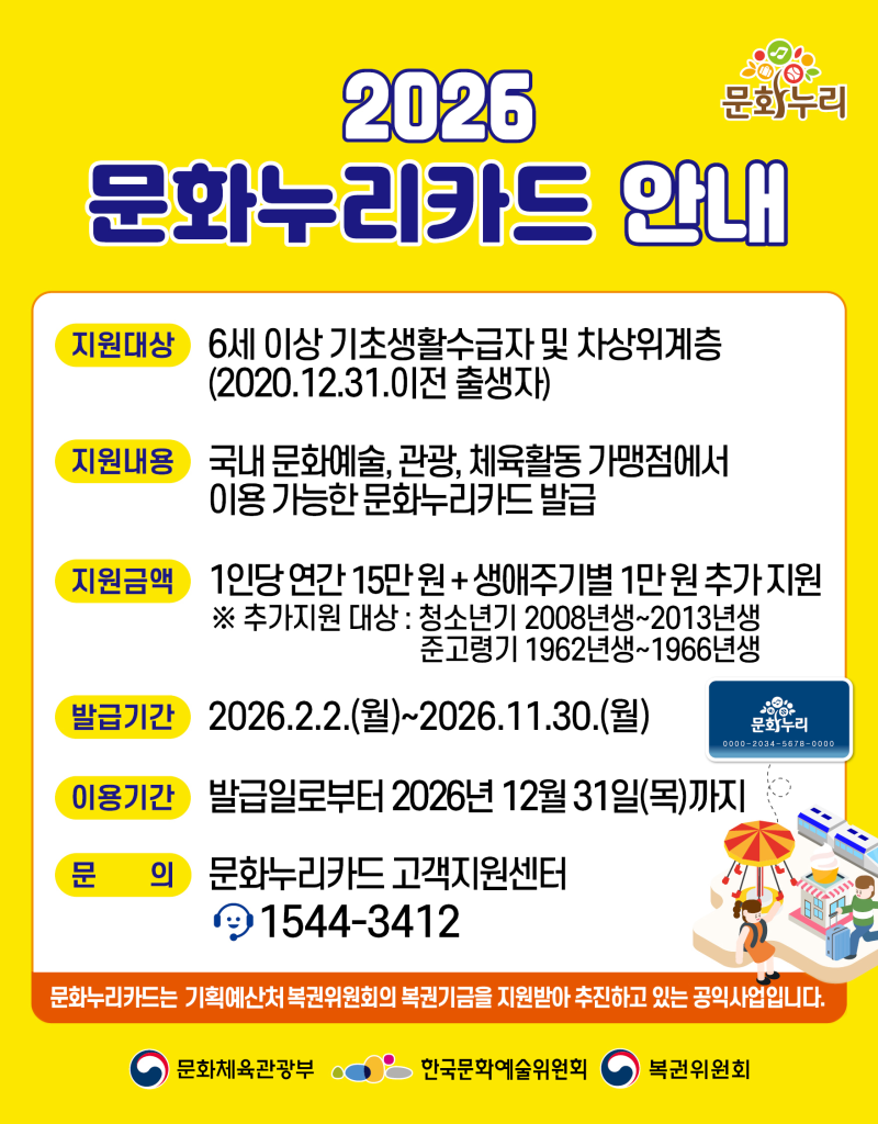 2026 문화누리카드 사용처 총정리｜15만원 지원금 사용방법부터 잔액조회까지