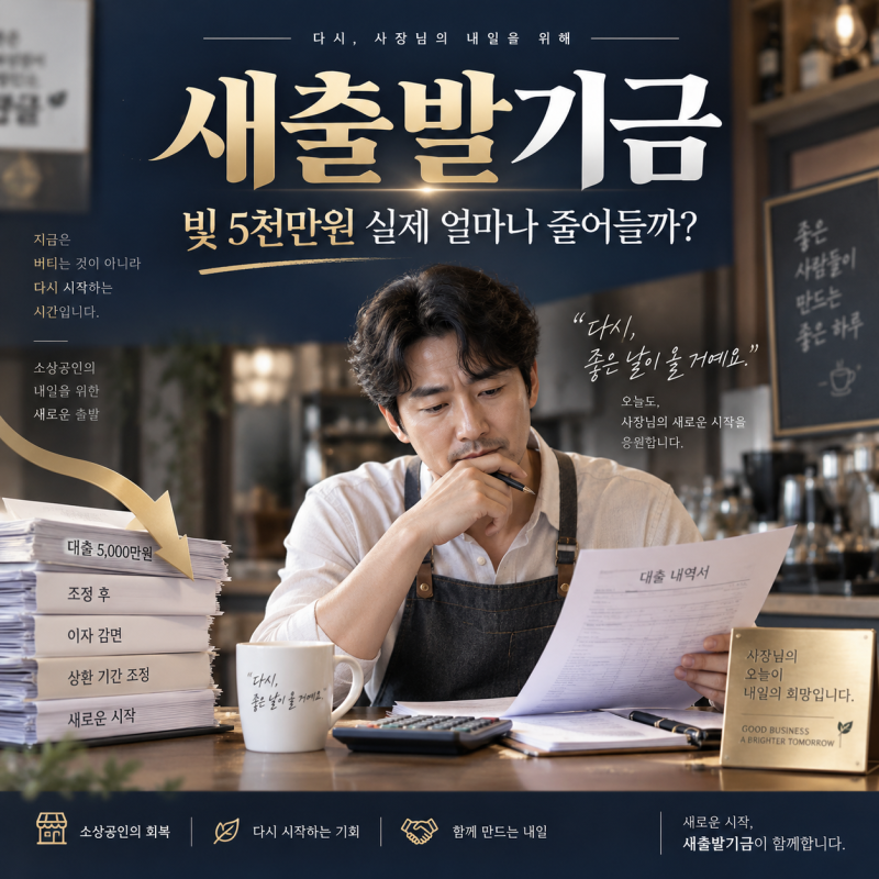새출발기금 2026, 빚 5천만원이면 실제 얼마나 줄어들까?