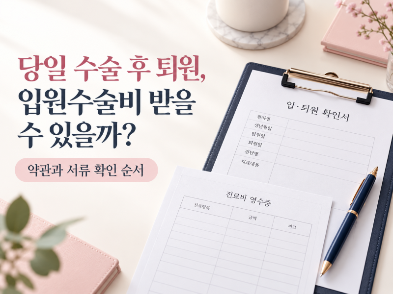 보험정보ㅣ당일 수술 후 퇴원, 입원수술비 받을 수 있을까?