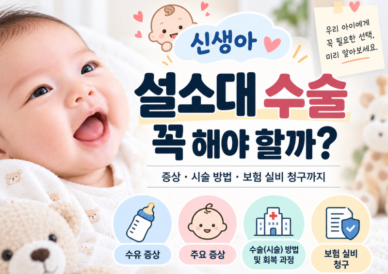 신생아 아기 설소대 수술 꼭 해야 할까? 증상 시술 방법 보험 실비 청구