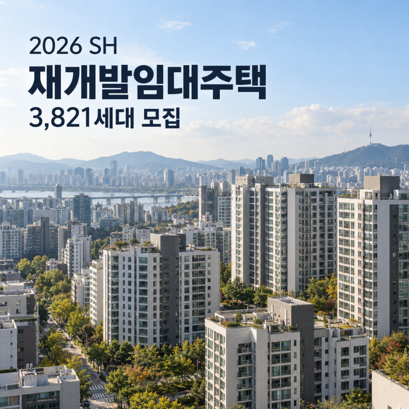 2026 SH 재개발임대주택 3,821세대 모집, 보증금·월세·직주근접 단지 총정리