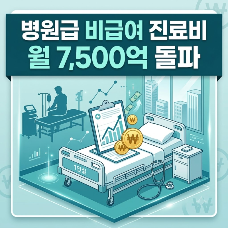 병원급 비급여 진료비 반년새 9% 급증, 1인실 병실료와 도수치료 집중 분석