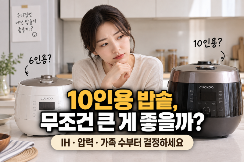 쿠쿠 압력밥솥 추천 비교ㅣ6인용 vs 10인용 밥솥, 몇 인 가족부터 10인용이 필요할까?