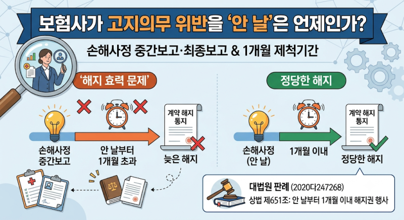 보험사가 고지의무 위반을 ‘안 날’은 언제인가