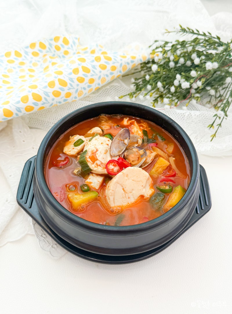정호영 셰프님의 바지락 순두부찌개 레시피 끓이는 법 양념 황금 레시피 국물요리