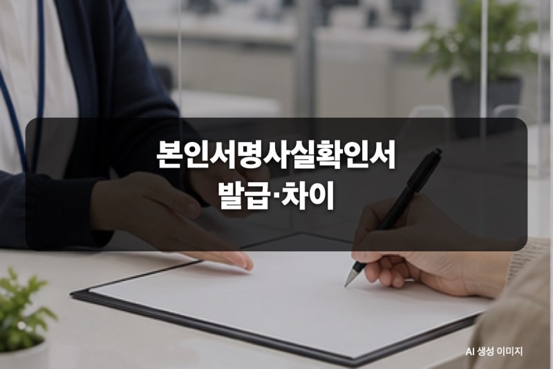 본인서명사실확인서 어떻게 발급하나요? 인감증명서와 차이·전자발급 정리