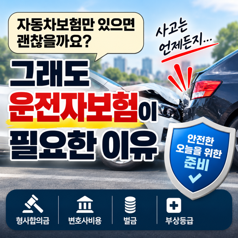 자동차보험이 있는데도 운전자보험이 필요한 이유