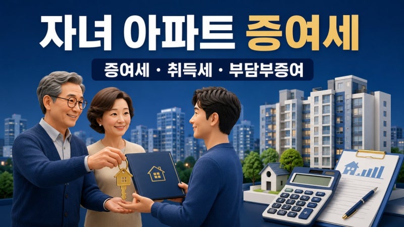 10억 아파트를 자녀에게 주면 증여세 얼마일까? 증여 전 체크할 3가지