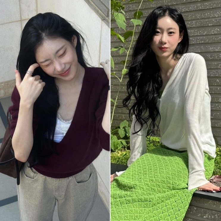 채령 입은 딥 퍼플 브이넥 니트 명품인 줄 알았는데 알고 보니?