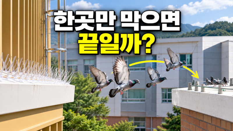 학교 비둘기퇴치, 한곳을 막아도 다른 곳으로 이동하는 이유