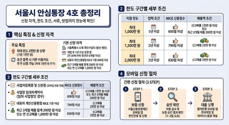 서울시 안심통장 4호 신청자격, 조건 및 필요 서류 총정리 (최대 2,000만 원)