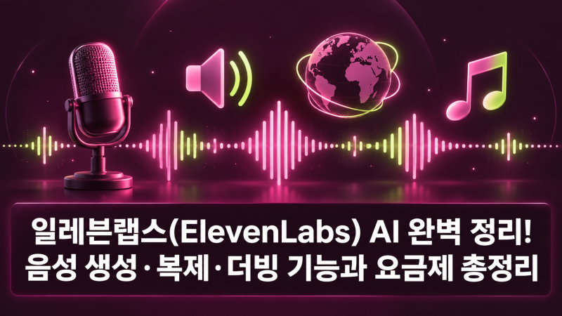 일레븐랩스(ElevenLabs) AI 완벽 정리! 음성 생성·복제·더빙 기능과 요금제 총정리