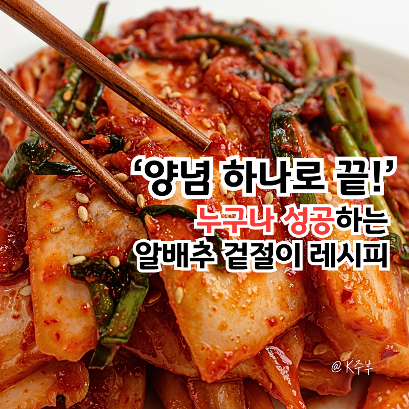 알배추 겉절이 레시피, "양념 하나로 끝!" 알배기 김치 만드는법