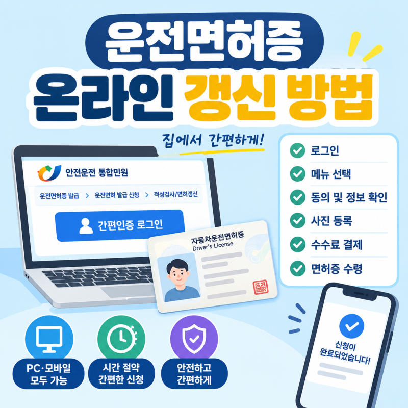 [정보] 운전면허증 온라인 갱신 방법(ft.1종보통)