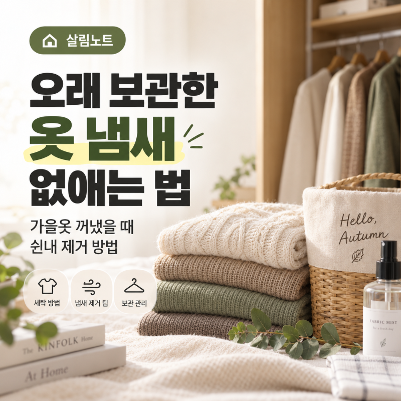 오래 보관한 옷 냄새 없애는 법, 가을옷 꺼냈을 때 쉰내 제거 방법