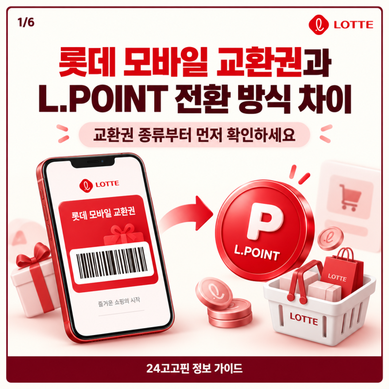 롯데 모바일 교환권과 L.POINT 전환 방식 차이