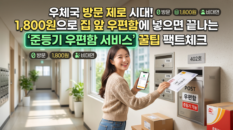 우체국 방문 제로 시대! 1,800원으로 집 앞 우편함에 넣으면 끝나는 '준등기 우편함 서비스' 꿀....