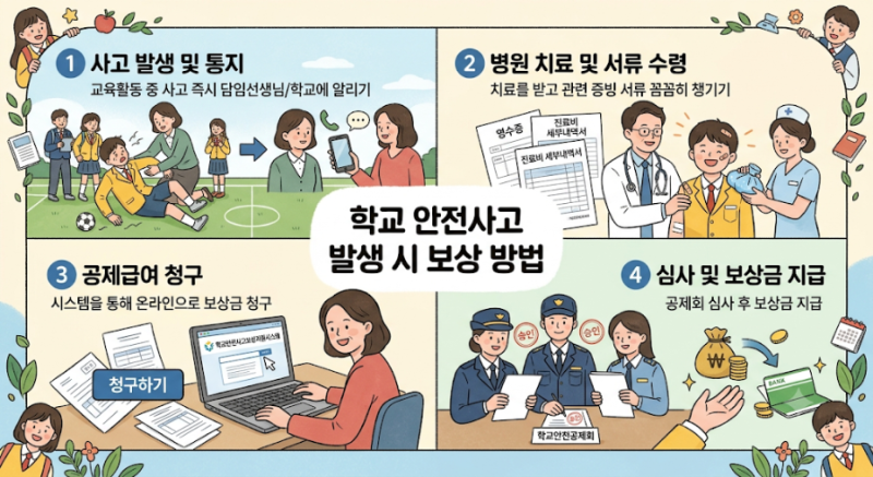 학교 안전사고 발생 시 보상 절차 및 공제급여 신청 가이드