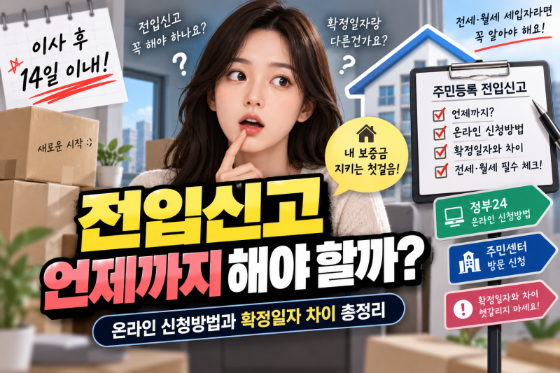 전입신고 언제까지 해야 할까?｜온라인 신청방법과 확정일자 차이 총정리