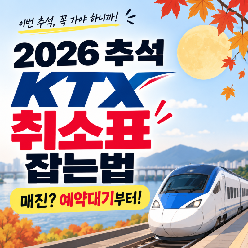 2026 추석 KTX 취소표 잡는법 꿀팁｜매진됐다면 예약대기부터 확인
