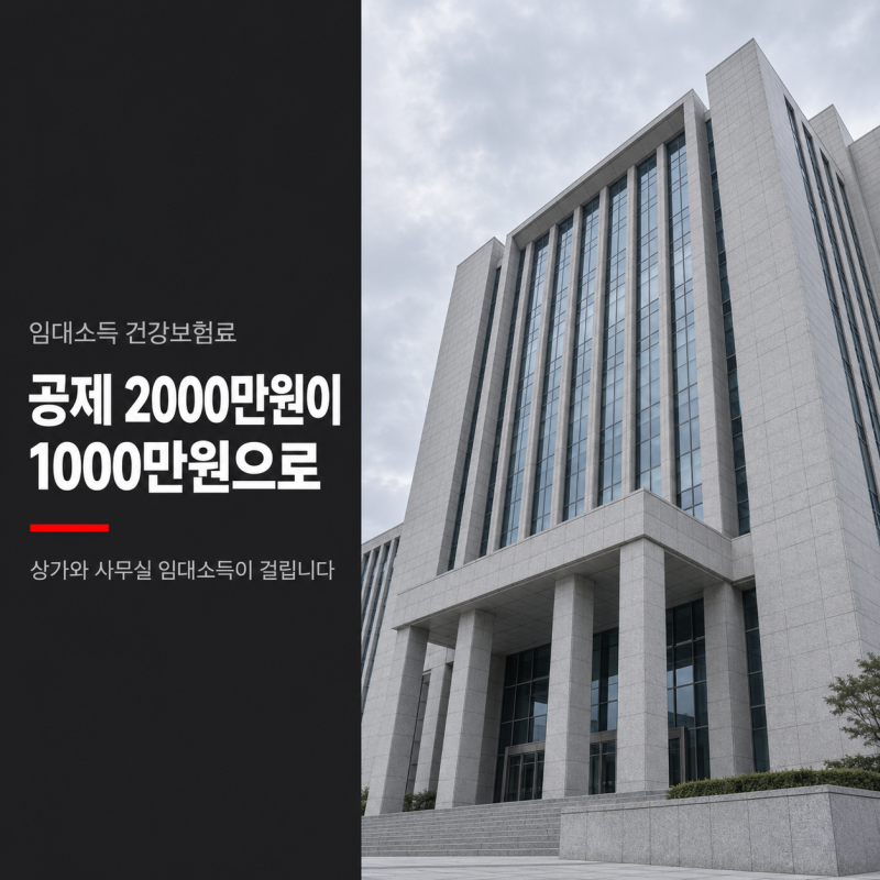 임대소득 건강보험료, 2000만원 공제가 1000만원으로