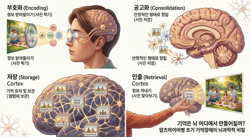[광주 치매] 기억은 뇌 어디에서 만들어질까? 알츠하이머병 초기 기억장애의 뇌과학적 비밀
