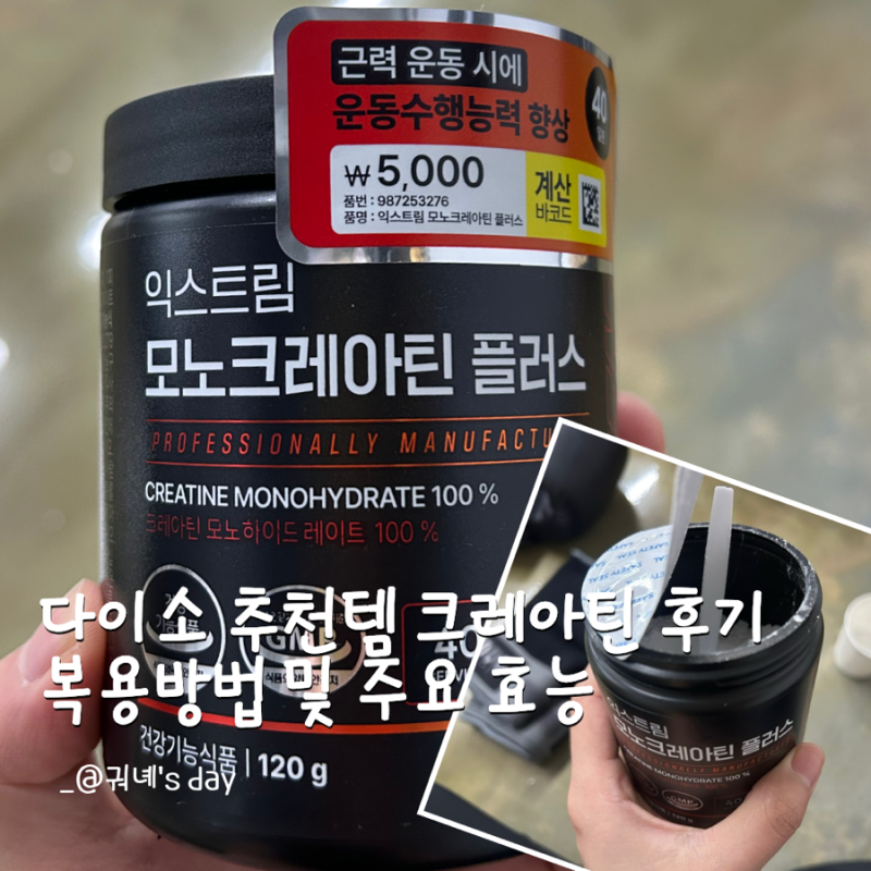 다이소 크레아틴 입문용 추천 익스트림 모노크레아틴 플러스 후기 효과 좋은 복용 방법