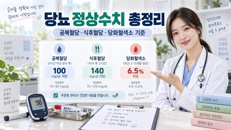 당뇨 정상수치 총정리, 공복혈당·식후혈당·당화혈색소 기준