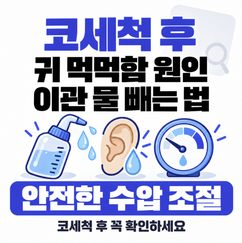 코세척 후 귀 먹먹함 원인과 이관 물 빼는 법, 안전한 수압 조절 꿀팁