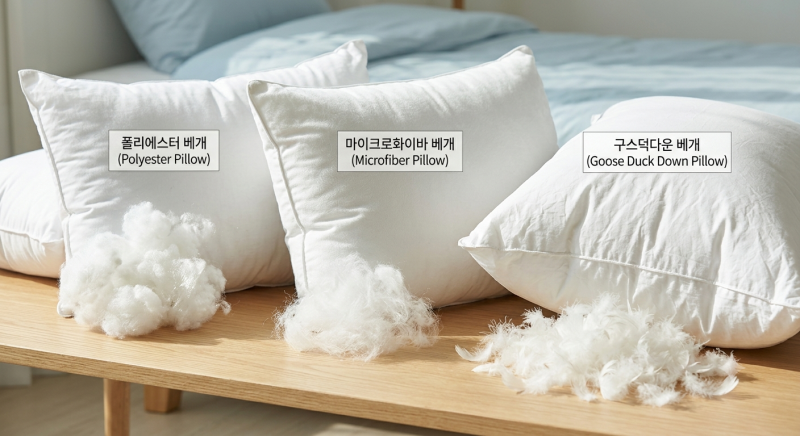 베개솜 종류와 사이즈 정리ㅣ나에게 맞는 베개솜 고르는 법