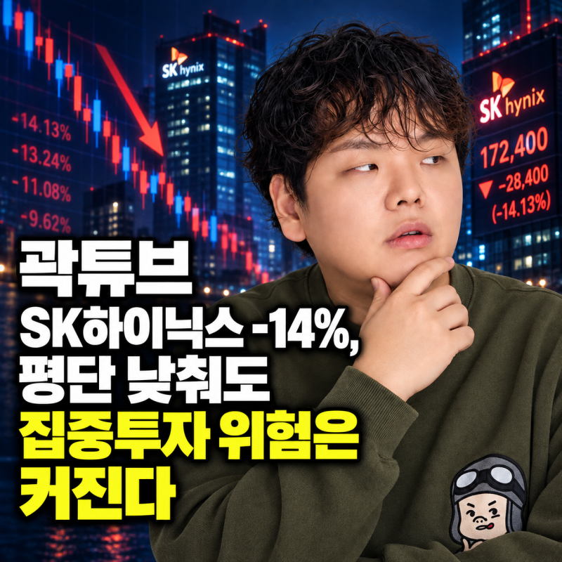 곽튜브 SK하이닉스 -14%, 평단 낮춰도 집중투자 위험은 커진다