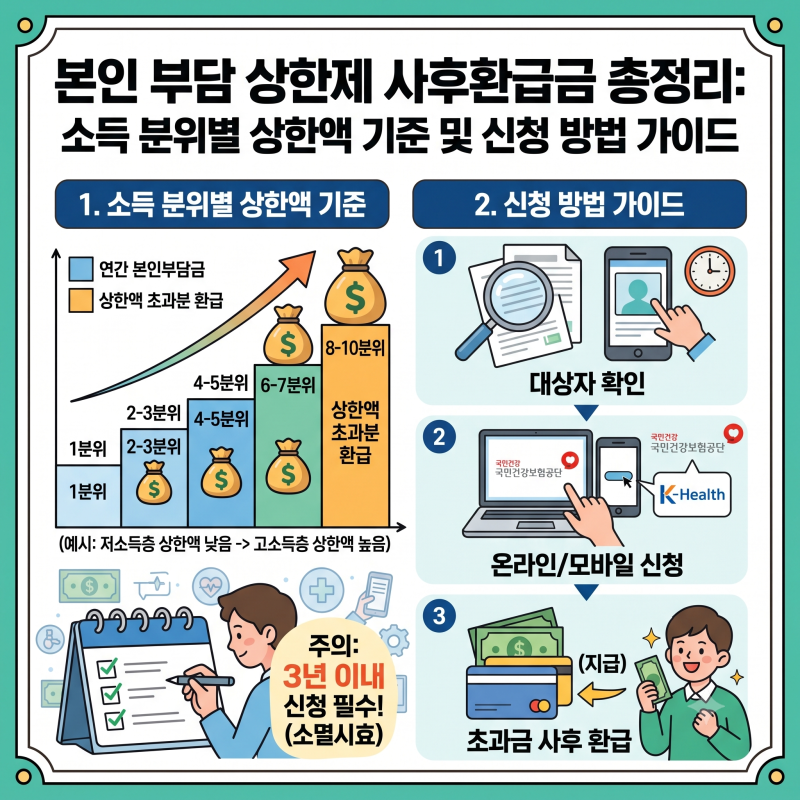 본인 부담 상한제 사후환급금 총정리: 소득 분위별 상한액 기준 및 신청 방법 가이드
