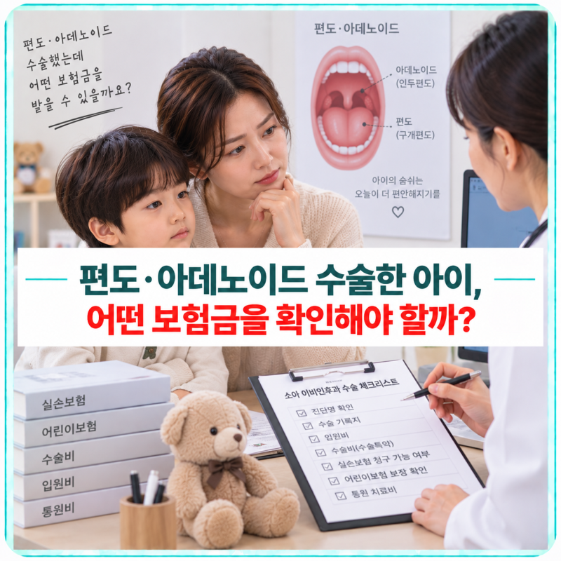 편도·아데노이드 수술한 아이, 어떤 보험금을 확인해야 할까?