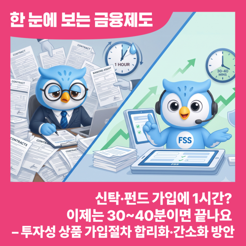 신탁·펀드 가입에 1시간? 이제는 30~40분이면 끝나요 – 투자성 상품 가입절차 합리화·간소화....