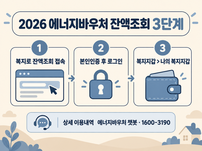 2026 에너지바우처 잔액조회 방법, 남은 금액 어디서 확인할까?