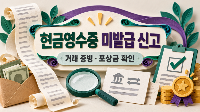 2026년 현금영수증 미발급 신고 방법, 포상금 대상과 거래 증빙 확인하기