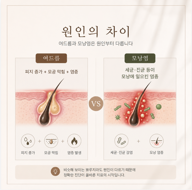 얼굴에 난 뾰루지, 여드름일까 모낭염일까? 증상부터 치료까지 검단 피부과에서 알려드립니....
