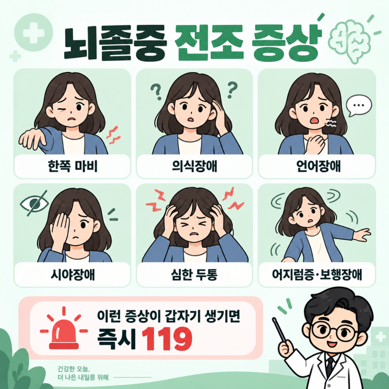 뇌졸중 전조증상, 이런 신호는 놓치면 안 됨