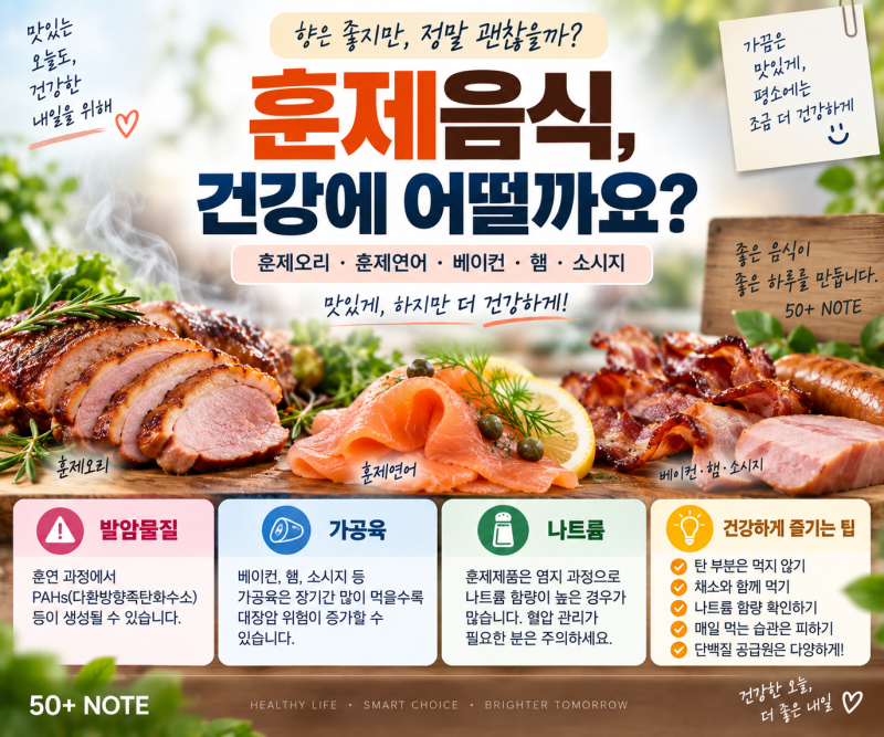 훈제오리·훈제연어, 자주 먹어도 괜찮을까? 훈제음식과 건강 이야기