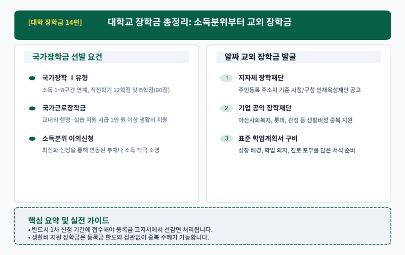 [대학교육 14편연계 심화편 5] 대학교 장학금 총정리: 소득분위 기준부터 교외 장학재단 발굴....