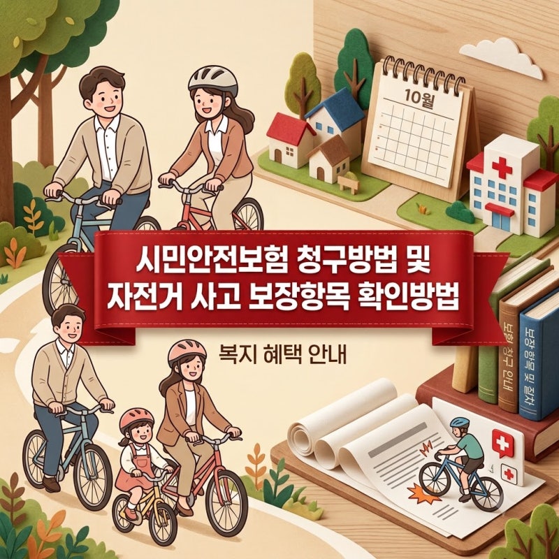 시민안전보험 청구 방법과 자전거 사고 보장 항목 확인