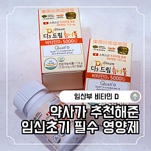 임신 초기 필수 영양제 비타민D 추천｜엔큐엔에이 디3드림츄어블 5000IU 솔직 후기