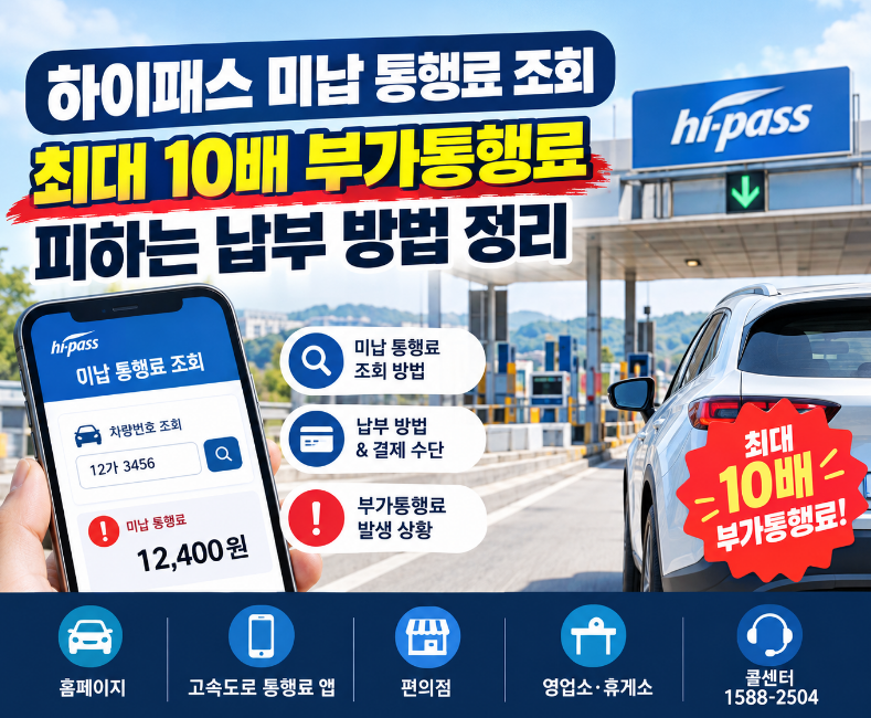 하이패스 미납 통행료 조회 최대 10배 부가통행료 피하는 납부 방법