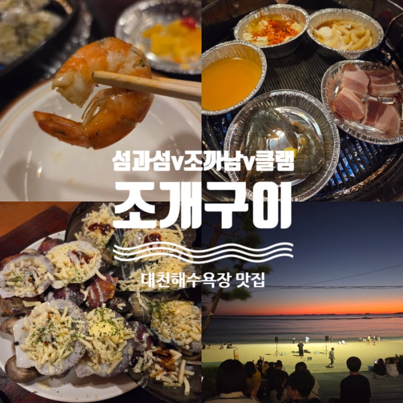대천 조개구이 내돈내산 솔직 비교! 섬과섬사이 vs 조개까는남자 vs  1987클램