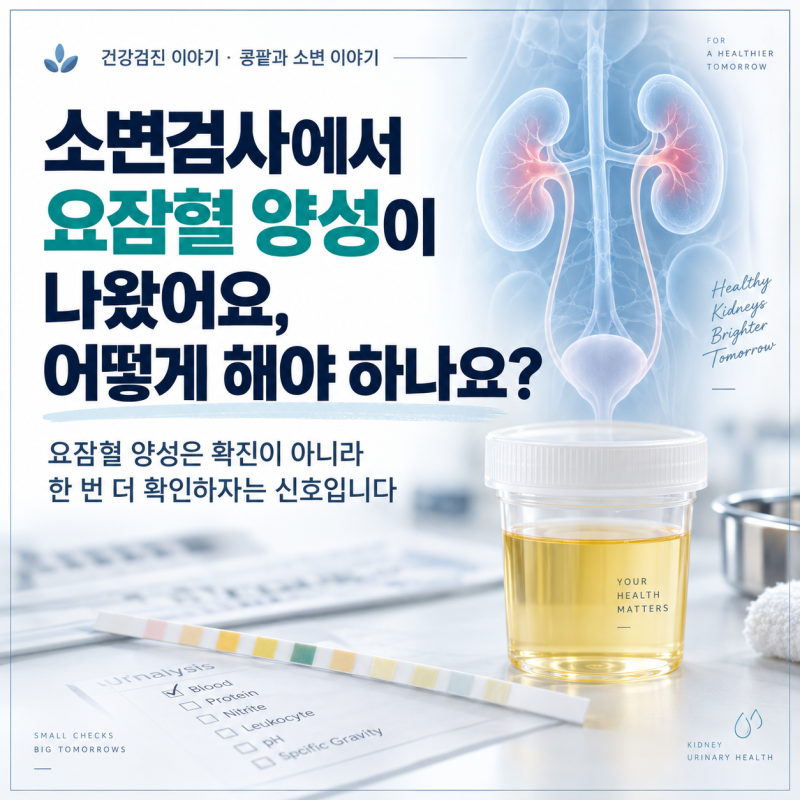 소변검사에서 요잠혈 양성이 나왔어요,어떻게 해야 하나요?