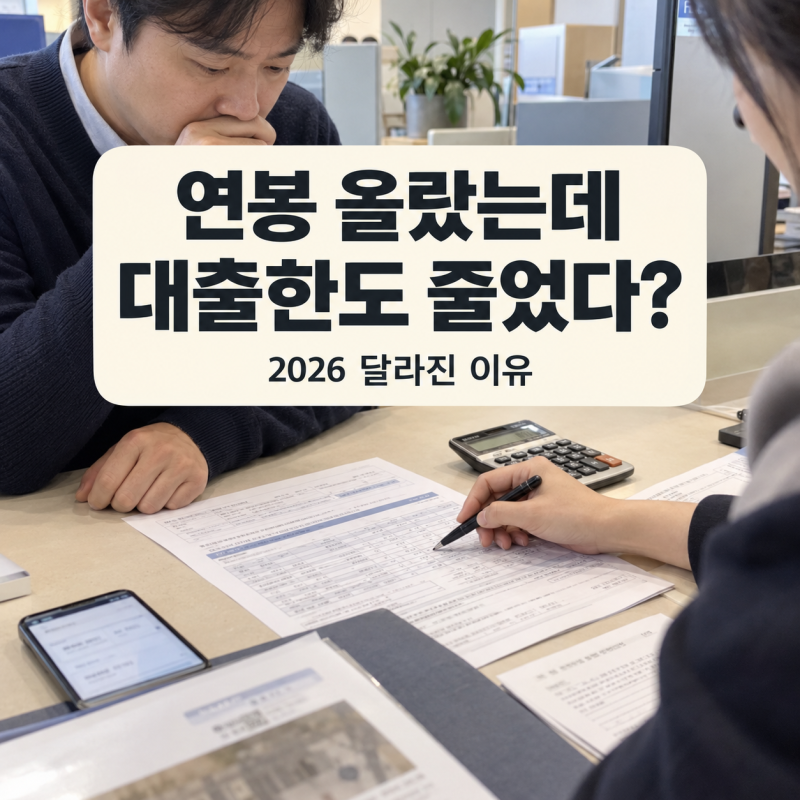 연봉 올랐는데 대출한도가 줄었다? 2026년 달라진 이유 정리