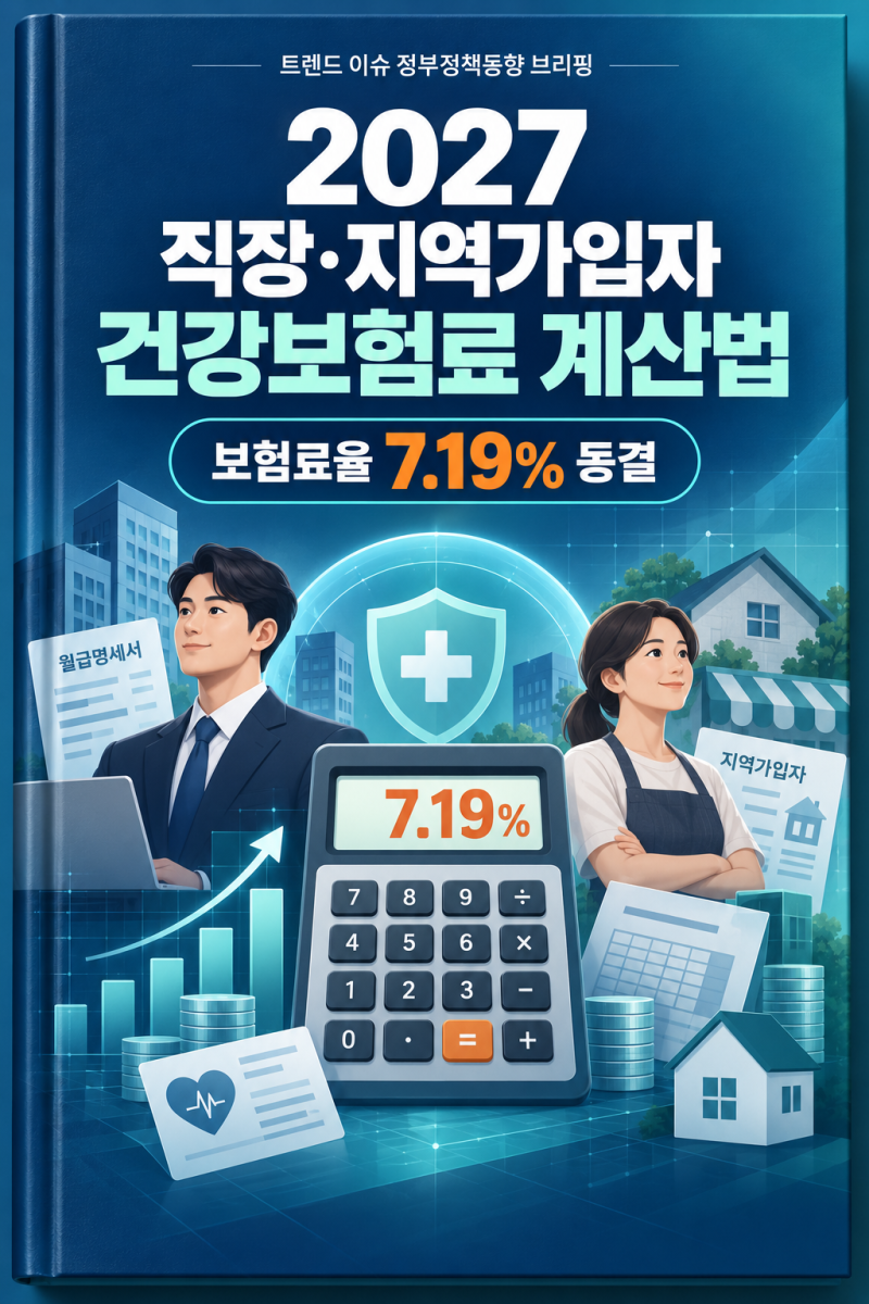 2027 직장·지역가입자 건강보험료 계산법｜보험료율 7.19% 동결 쉽게 정리