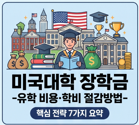 미국대학 장학금 받고 유학 비용·학비 절감방법