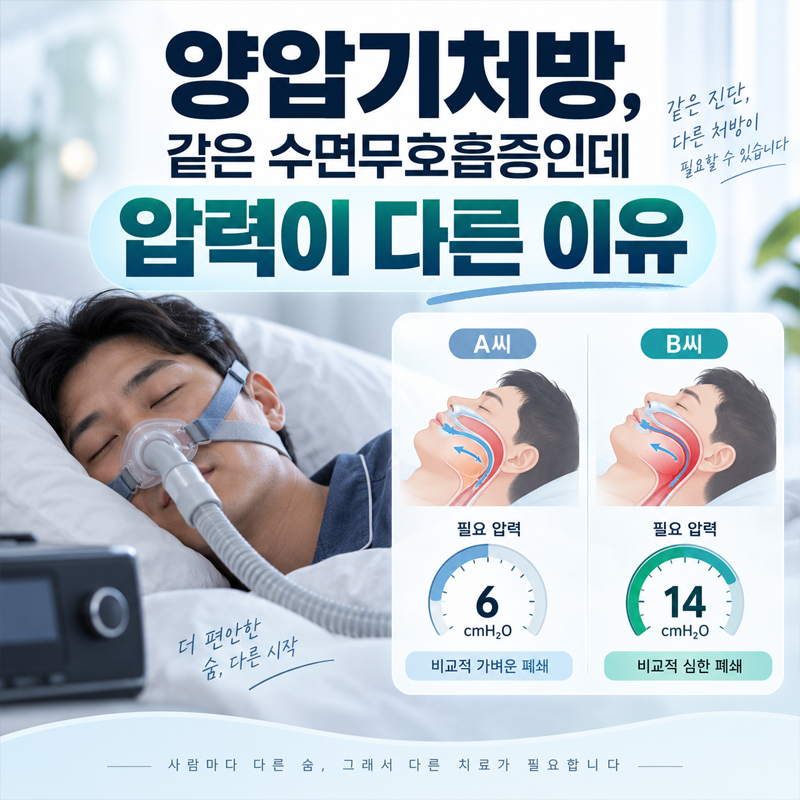 양압기처방, 같은 수면무호흡증인데 압력이 다른 이유